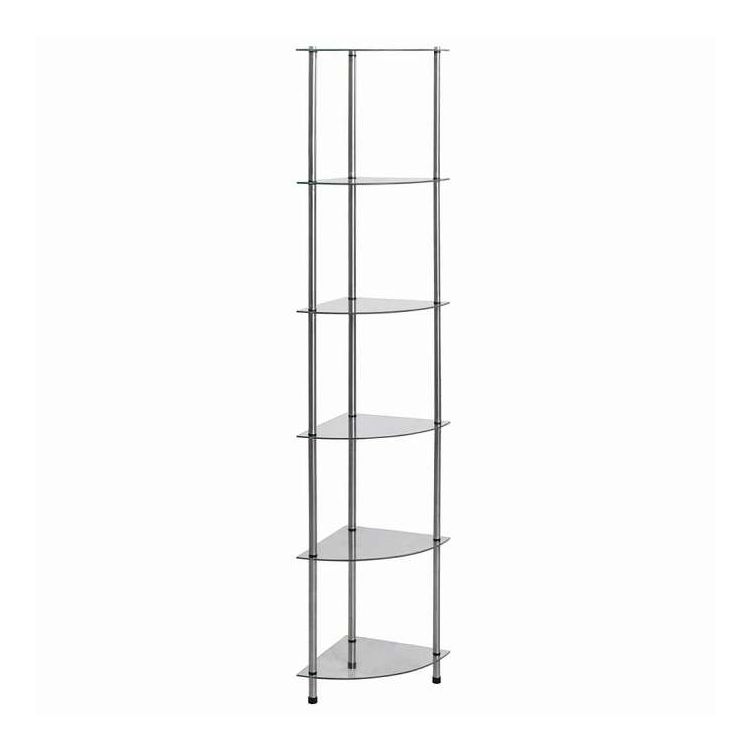 vidaXL 6段 棚 透明 30x30x160cm 強化ガラス製 家具 棚 本棚・オープンラック(代引不可)【送料無料】