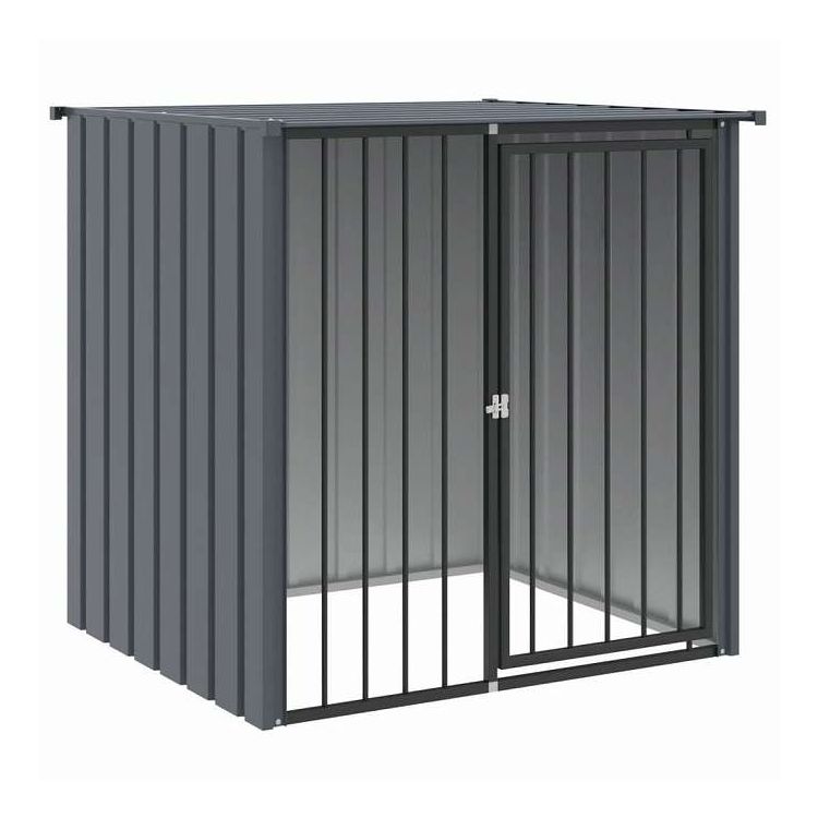 vidaXL 犬小屋 屋根付き ブラック 110x103x109 cm 亜鉛メッキ鋼 動物&ペット用品 ペット用品 犬用品 ドッグハウス(代引不可)【送料無料】