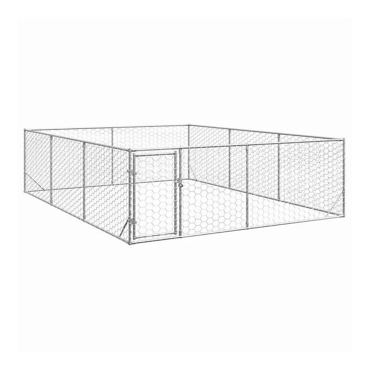 vidaXL 室外用犬掘っ建て小屋 部屋の入り口付き添い人 3x4x1m ジンクメッキ鋼 毛の荒物\u0026愛玩動物設備 愛玩動物設備 犬設備 ドッグハウス(代引不可)