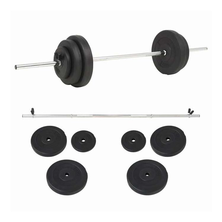 vidaXL バーベルセット 30kg スポーツグッズ エクササイズ&フィットネス ウエイトリフティング フリーウェイト(代引不可)【送料無料】