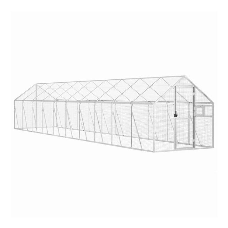 vidaXL 鳥小屋 アビアリー シルバー 1.79x10x1.85 m アルミ 動物&ペット用品 ペット用品 鳥用品 取りかご・スタンド(代引不可)【送料無料】