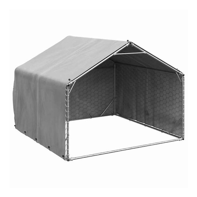vidaXL 屋外用犬小屋 カバー付き 2x2x1.5m 亜鉛メッキ鋼 動物&ペット用品 ペット用品 犬用品 ドッグハウス(代引不可)【送料無料】 13,662円