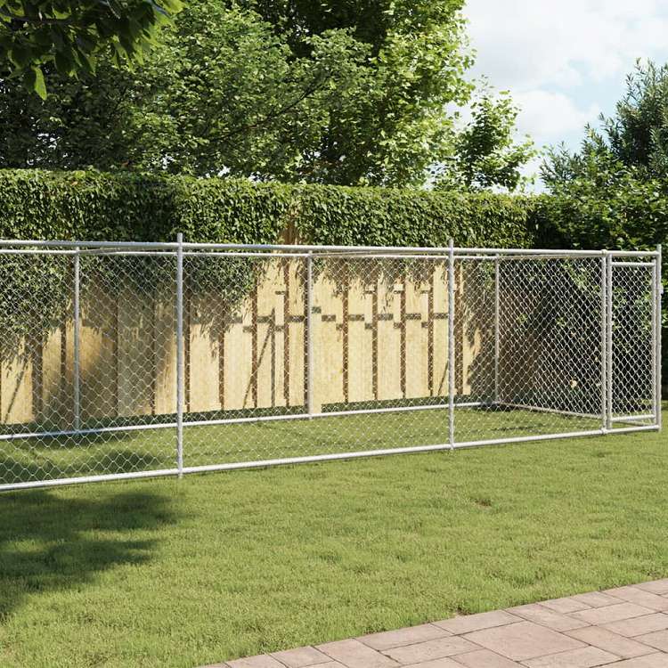 vidaXL 犬用ケージ ドア付き グレー 8x2x1.5 m 亜鉛メッキ鋼動物&ペット用品 ペット用品 犬用品 犬小屋・ドッグラン(代引不可) 30,380円