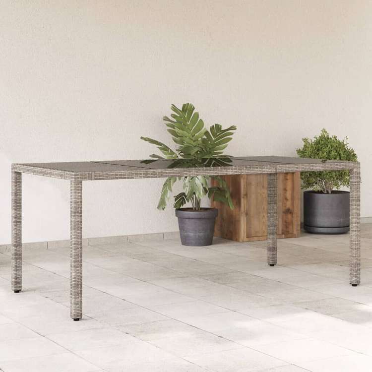 vidaXL 庭園時刻表 瑠璃とっ始め付き添い人 190 x 90 x 75 糎 ポリラタン製 薄墨色調度品 アウトドア調度品 アウトドア時刻表(代引不可)