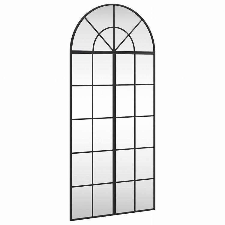 vidaXL ウォールミラー ブラック 60x130cm アーチアイアンホーム&ガーデン デコレーション 鏡黒(代引不可)【送料無料】｜リコメン堂ホームライフ館