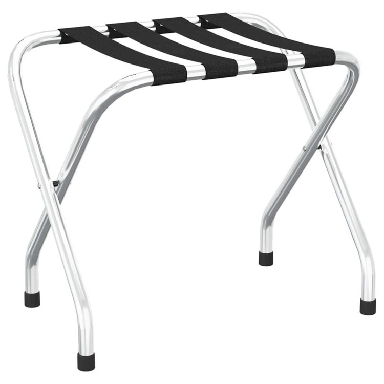 vidaXL ラゲッジラック ブラック&シルバー 56x40x49 cmスーツケース&かばん旅行用鞄用品Luggage Racks & Stands(代引不可)|リコメン堂ホームライフ館