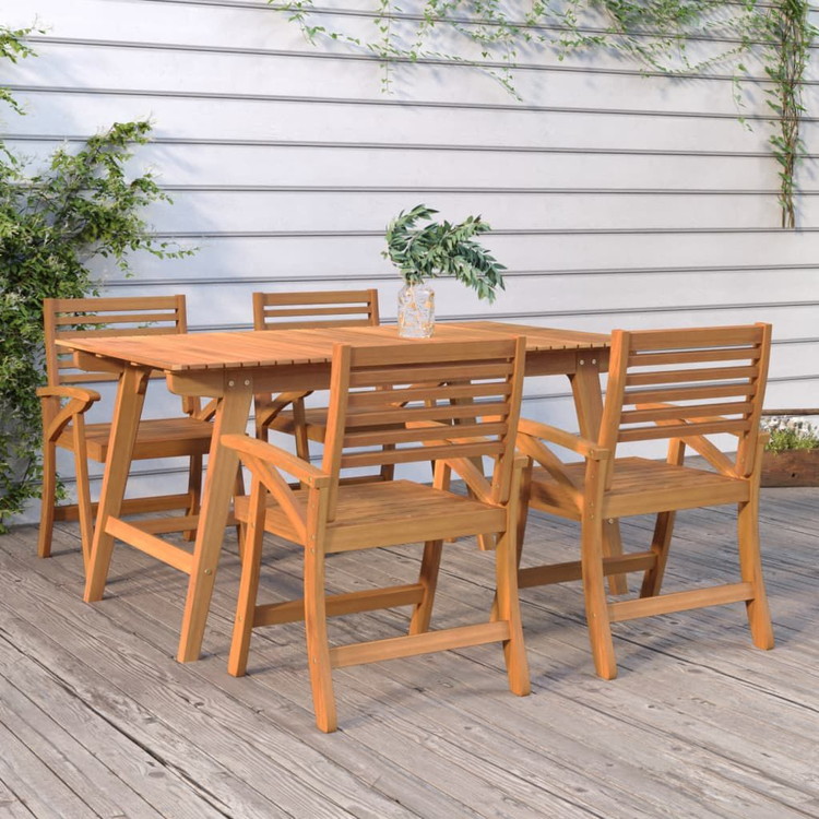 vidaXL 屋外ダイニング5点セット アカシア無垢材家具アウトドア家具屋外家具セット(代引不可)