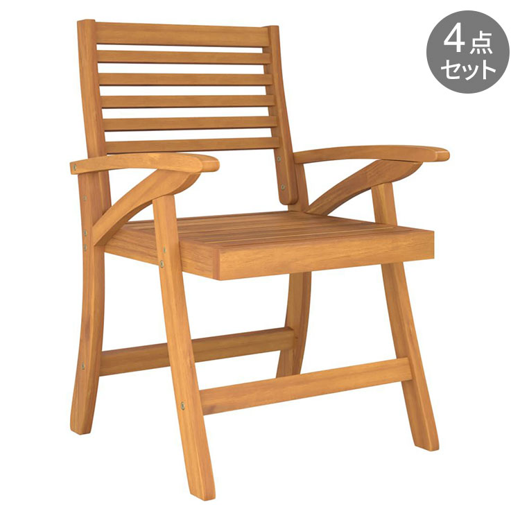 vidaXL ガーデンチェア 4点セット 58x58x87 cm アカシア無垢材家具アウトドア家具屋外椅子アウトドアベンチチェア(代引不可)|リコメン堂ホームライフ館