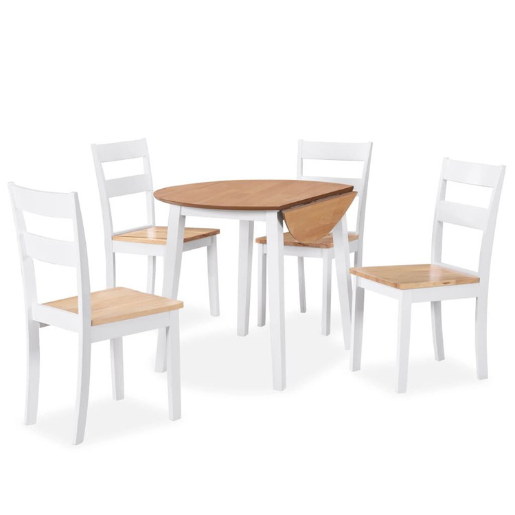 vidaXL ダイニング5点セット MDF ラバーウッド ホワイト 家具 家具セット キッチン ダイニング 家具 Sets(代引不可)|リコメン堂ホームライフ館