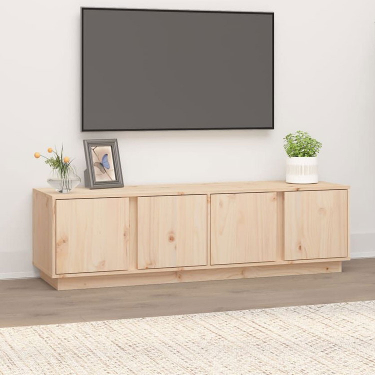 vidaXL テレビキャビネット 140&times;40&times;40cm パイン無垢材 家具 AVラック テレビ台(代引不可)｜リコメン堂ホームライフ館