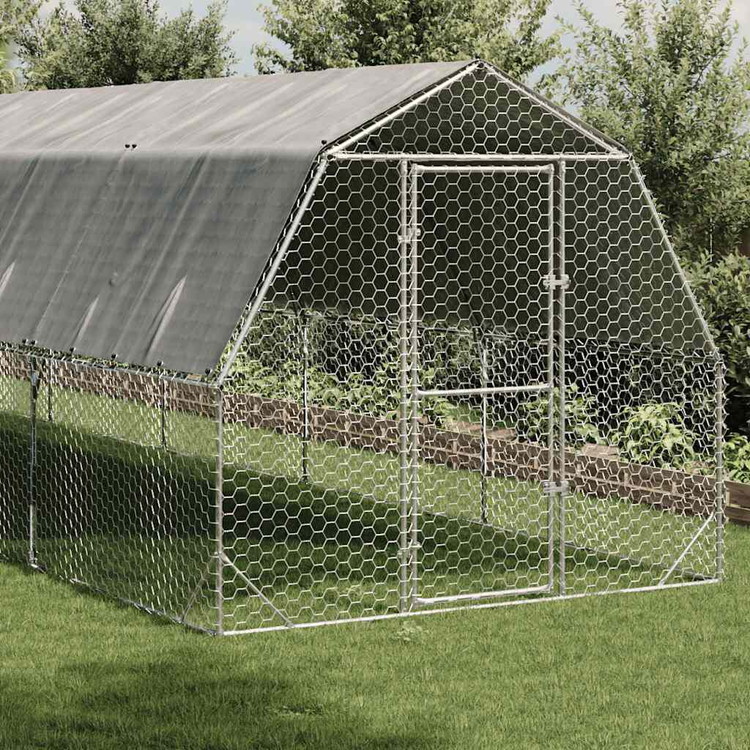 vidaXL 屋根付きチキンラン 2.5×6×2.25m 亜鉛メッキ鋼 動物 ペット用品 ペット用品 小動物用品 小動物 飼育 ケージ(代引不可) 33,970円