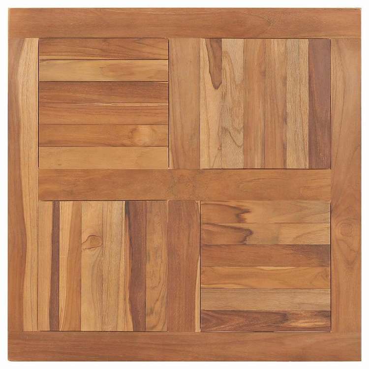 vidaXL テーブルトップ 80x80x2.5cm 正方形 チーク無垢材 家具 テーブル用品 テーブルトップ