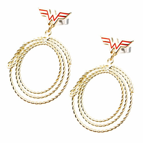 DCコミック ワンダーウーマン ラッソ ロゴ ダングルピアス 真実の投げ縄 DC COMICS WONDER WOMAN ジャスティス・リーグ アメコミ アクセサリー グッズ 【Salesone Studios】画像