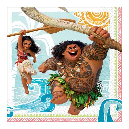ディズニー モアナと伝説の海 16pcペーパーランチョンナプキン DISNEY 紙ナプキン Moana 【amscan】画像