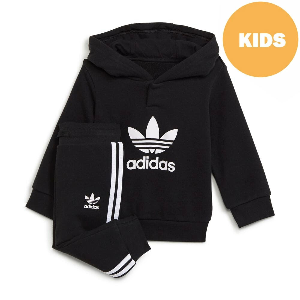 10 Off大売り出し アディダス オリジナルス Adidas Originals ベビー趣旨 パーカー 凝固アップ 上下セット キッズ キッズ用 キッズサイズ 頂戴物 制作祭式 ブラック ネグロイド Hoodie Set H サステナブル素材 リサイクル素材 Earthkitchen Ph
