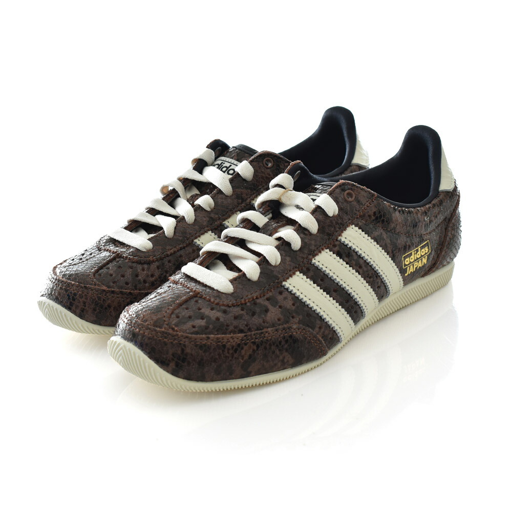 【今だけ最大10%OFFセール】アディダス オリジナルス adidas originals レディース スニーカー ジャパン W JAPAN W JS4022 レディース プリラブドブラウン クリームホワイト コアブラック 復刻モデル 型押し スネーク ヘビ柄 トレーニングシューズ 薄底 Tトゥシューズ レザー
