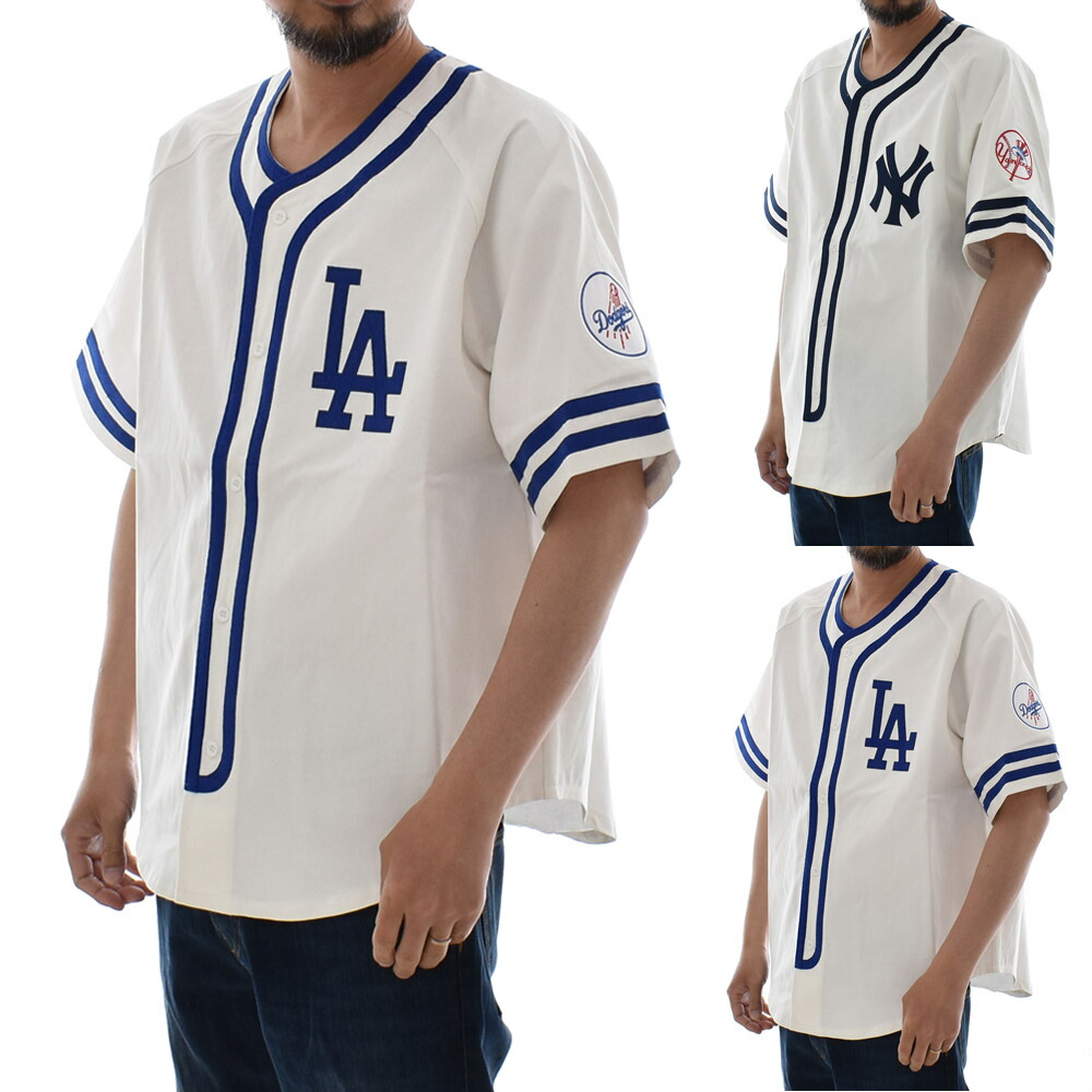 【今だけ最大20%OFFセール】ファナティクス Fanatics ベースボールシャツ コットンベースボールシャツ ニューヨーク ヤンキース ロサンゼルス ドジャース ML2124SS0005 ML2124SS0006【メンズ レディース MLB メジャーリーグ 大リーグ 半袖シャツ 野球ウェア 大谷翔平 NY LA】