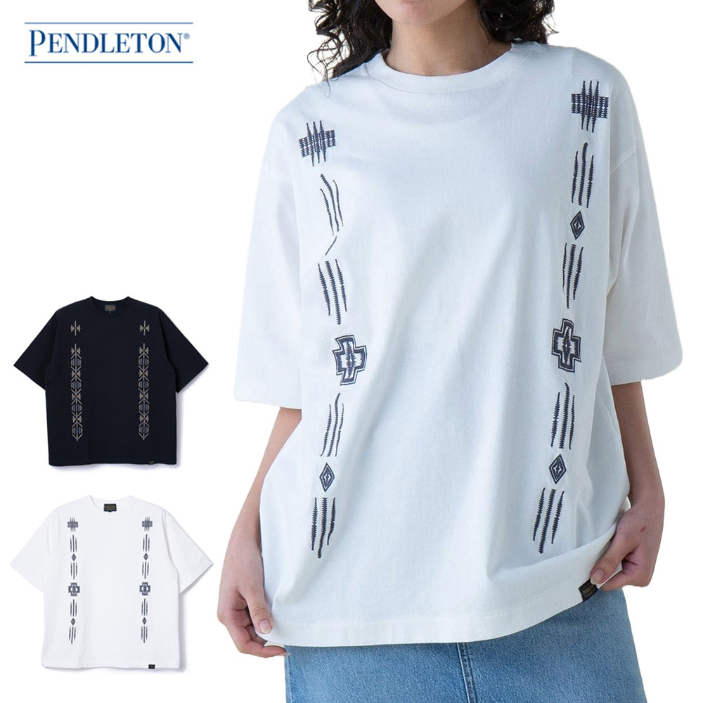 【今だけ最大15%OFFセール】ペンドルトン PENDLETON 半袖Tシャツ エンボス Tシャツ EMB Tee 5275-0017【メンズ レディース 刺繍 オーバーサイズ ワイドシルエット 厚手 ネイティブ柄 ハーディング コットン100% 綿100% カジュアル アメカジ ティーシャツ ティシャツ】