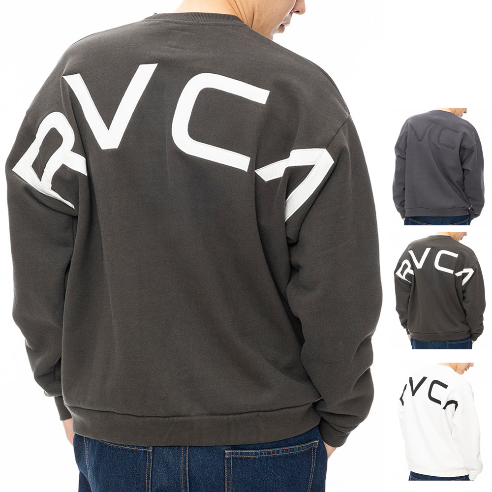 【今だけ5%OFFセール】ルーカ ルカ RVCA トレーナー フェイク ルーカ トレーナー FAKE RVCA CR BE042032【メンズ レデイース クルーネック スウェットクルー ロゴスウェット 裏起毛 スウェット スエット トップス アメカジ カジュアル ストリート サーフィン サーファー】