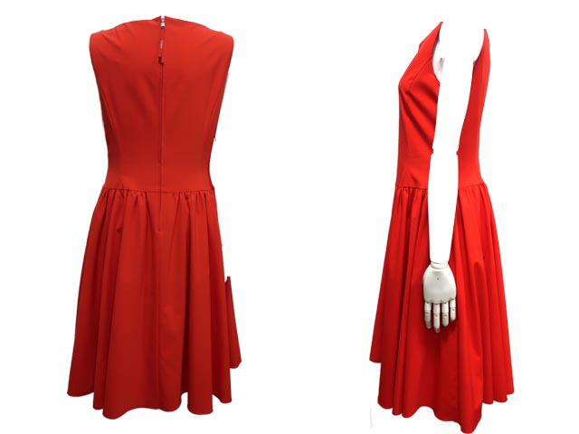 中古 Foxey New York フォクシーニューヨーク ワンピース レッド 40サイズ 赤 人気ブランド Sermus Es