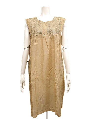 楽天市場 Another Edition アナザーエディション ワンピース チュニック ベージュ ラメ刺繍 ゆったり ポケット インド綿 アジアンテイスト 未使用 リサイクルブティックabc