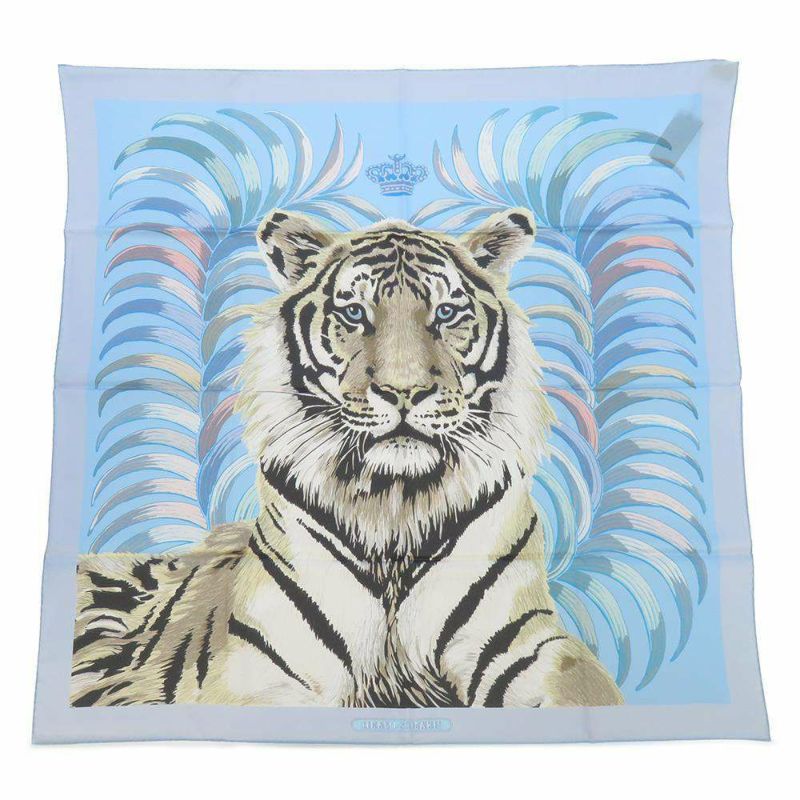 HERMES エルメス 2022年春夏 Royal Tigre カレ90 シルクスカーフ スカーフ ダブルフェイス 王者の虎 超歓迎 スカーフ