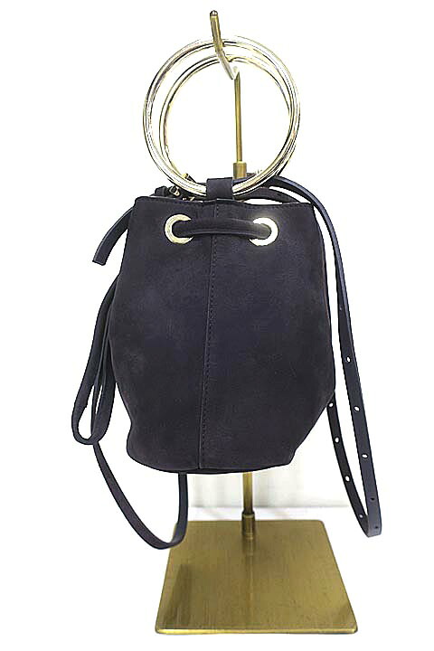 【中古】MAISON BOINET メゾンボワネ バッグ レディース 巾着型ミニショルダー 2WAY スエード リングミニ｜リサイクルブティックABC