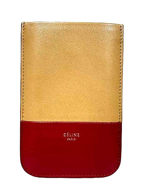 【中古】 CELINE PARIS  セリーヌ スマホケース iPod入れもの 袋型なめし革入れもの バイ色合い スマートフォン・タブレット-ケース・カバー