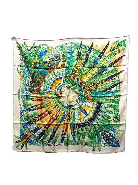 楽天市場】【中古】HERMES エルメス カレ90 Danse Pacifique ダンス