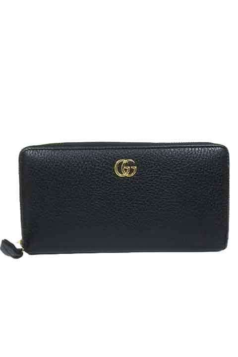 【中古】GUCCI グッチ 小物 紙入れ ラウンドジッパー  ジップアラウンドウォレット 黒いこと ユニ一発やる
