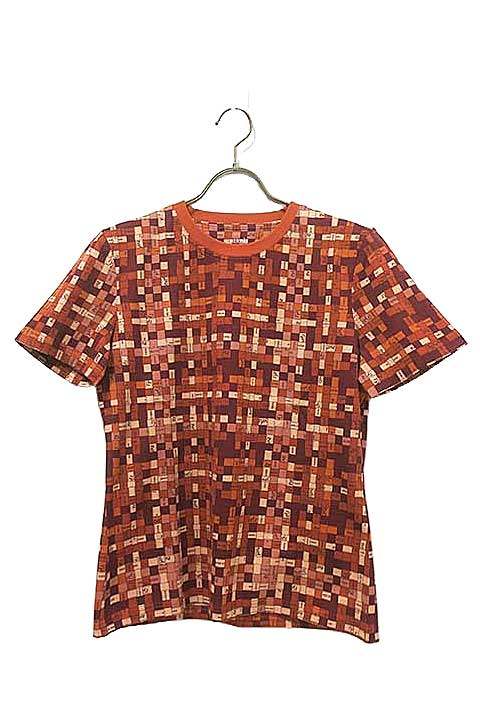 エルメス HERMES マイクロTシャツ ボルデュックチェック Tシャツ コットン ブラウン ライトベージュ レディース 中古 マイクロTシャツ 《ボルデュック・チェック》 | Hermès