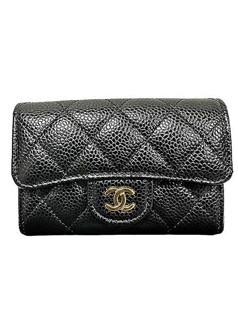 CHANEL ブラック キャビアスキンケース CHANELシャネル キャビアスキン ブラック コインカードケース
