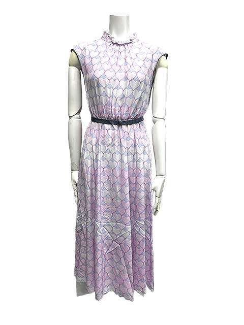 【未当て嵌める】【新古品】ANAYI アナイ 衣装 プレイフルハートプリントフレアワンピース 地絹 日本製 大いさ34 ワンピース-レディースファッション