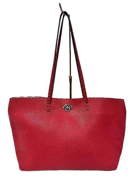 【中古】FENDI フェンディ トートバッグ セレリア カルラ レッド 8BH257 SMALL VITELLO|リサイクルブティックABC