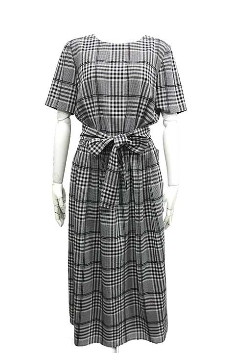【未使用】 【新古品】Leilian レリアン ワンピース レディース 9号 Mサイズ 定価72600円 チェック柄ワンピース