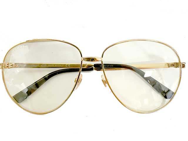 【中古】GUCCI 　グッチ 　GG0138S-003　サングラス　ゴールド