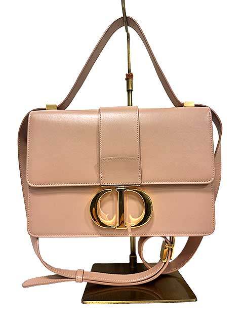 【中古】Christian Dior ディオール モンテーニュ30 なめし革 ショルダーバッグ サクラ色 本革