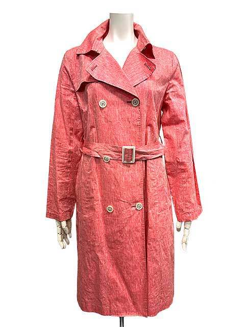 【中古】　MACKINTOSH PHILOSOPHY　マッキントッシュフィロソフィー　ロングコート　ピンク　38　9号　麻100％　リネン　Mサイズ｜リサイクルブティックABC