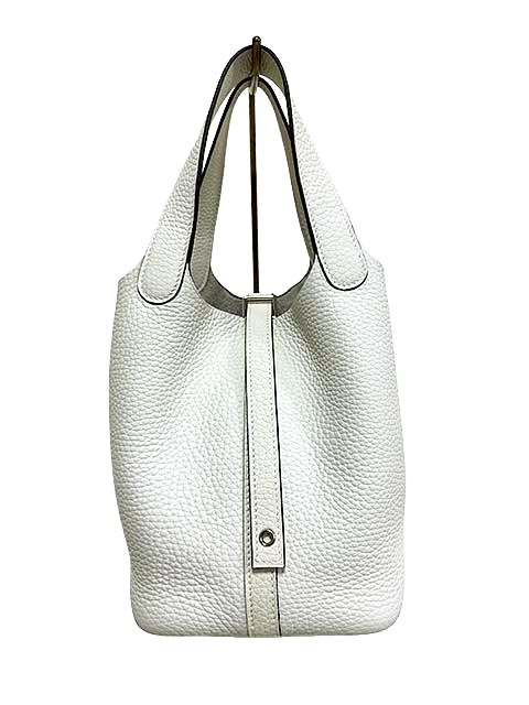 【中古】【美品】HERMES エルメス ピコタンロックPM ニューホワイト トリヨンクレマンス B刻印 シルバー金具｜リサイクルブティックABC