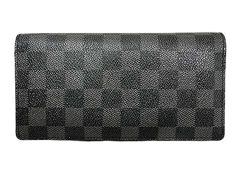 【中古】louis vuitton ルイヴィトン 長紙入れ ダミエ グラフィット ポルトフォイユ ブラザ N62665 長紙入れ 二つ折り
