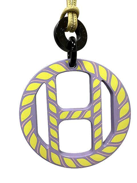 【中古】HERMES エルメス アクセサリー Hエキップ ペンダント ネックレス イプノ バッファローホーン