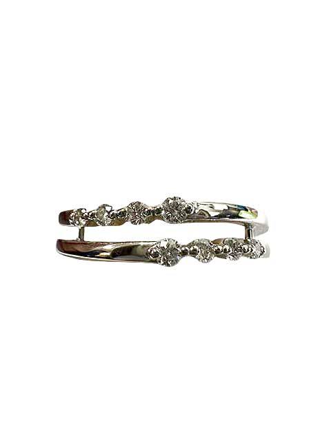 【中古】TASAKI タサキ アクセサリー 指輪 18号 リング ダイヤ 0.19ct K18 WG ホワイトゴールド 750 レディース