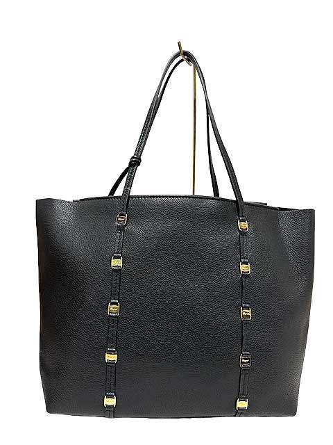 【未使用に近い】サルヴァトーレフェラガモ 2way トートバッグ スタッズ 黒 サルヴァトーレフェラガモ 2WAY レディース カットアウト ハンドバッグ