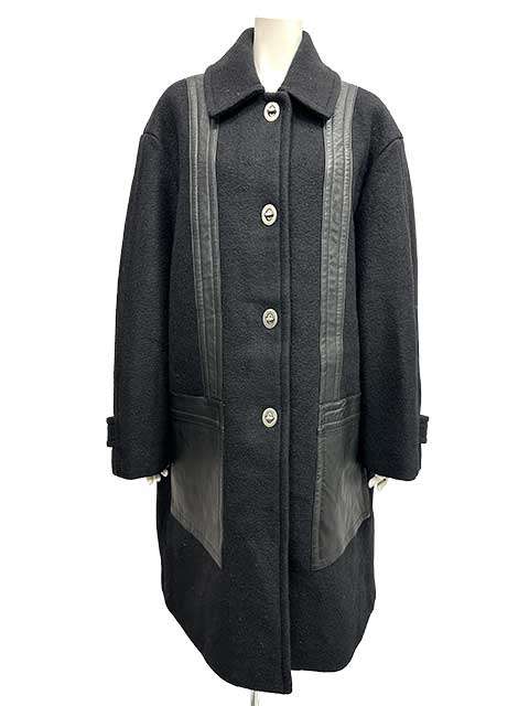 【新古品】【未当て嵌める】COACH コーチ職 厚地の外套 ロング厚地の外套 大きさM レディース 羊毛厚地の外套 黒いこと