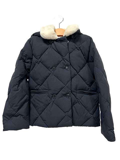 【中古】Bonpoint ボンポワン 子供服 キッズ ダウンコート アウター ブラック サイズ10 女の子