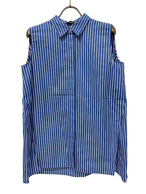 【中古】Theory セオリー　ブラウス　ノースリーブ　ストライプ　Sサイズ　7号　春夏