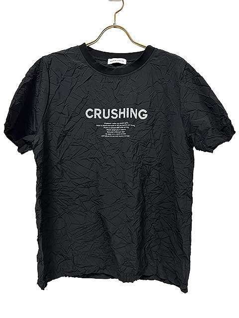 【中古】MAISON SPECIAL メゾンスペシャル トップス CRUSHING Washer Tシャツ ブラック レディース