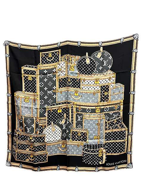 【中古】【美品】LOUIS VUITTON ルイヴィトン 小物 えり巻き カレ･レッツ ゴー M76459 地絹 レディース