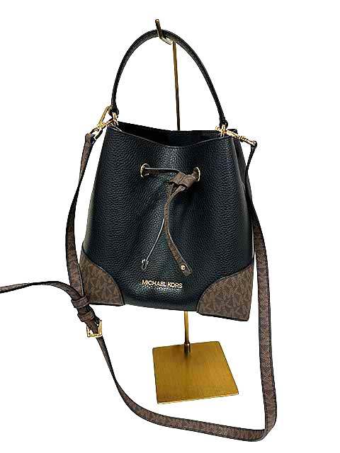 【中古】MICHAEL KORS マイケル・教科課程 35H3GM9M6L ハンドバック PVCなめし革 黒いこと×赤銅色＿s-0911-r23