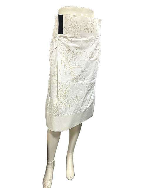 【中古】JIL SANDER ジルサンダー スコート 春夏 白 やや透け感あり 綿100％ 38大きさ